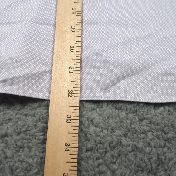 David Donahue Dress Shirt Mens 16.5 34 Trim Fit Purple Check Button Up Work - Picture 7 of 10